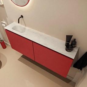 Mondiaz Ture DLux toiletmeubel 120cm fire met wastafel opalo links zonder kraangat