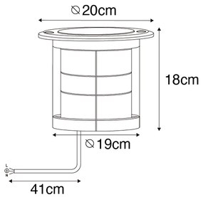 Set van 6 dimbare buiten grondspots zwart IP65 incl LED - Delux Honey Modern GU10 IP65 Buitenverlichting