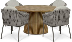 Tuinset 4 personen 140 cm Rope Taupe Santika Furniture Santika