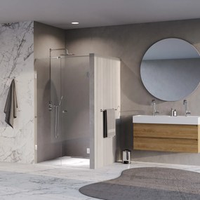 Brauer Void Carving profielloze nisdeur 120cm met draaideur 60cm aan muur chroom