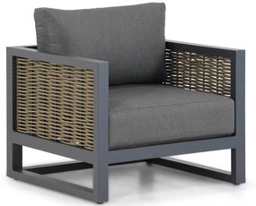 Tuinstoel Aluminium/wicker Grijs-antraciet Santika Salviano