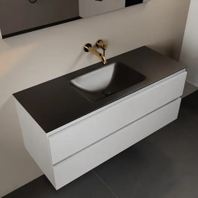 Mondiaz Aivy badmeubel 120cm talc met wastafel solid surface urban midden zonder kraangat en spiegel