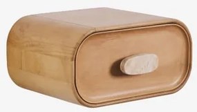 Vluchtig Nachtkastje 50x35 Cm Van Mangohout En Natuurlijke Steen Kivalina Travertijn - Mangohout - Sklum