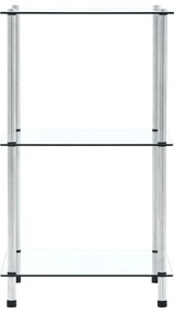 vidaXL Kastje 3-laags 40x40x67 cm gehard glas transparant