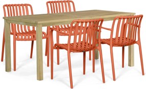 Tuinset 4 personen 160 cm Kunststof Oranje Domani Furniture Alba/Weston