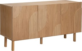 Eiken Dressoir Met 3D Vormen - 160x40x75cm.