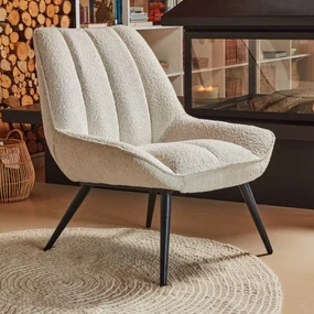 Kave Home Marlina Witte Boucle Fauteuil