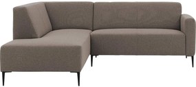 Goossens  Key West bruin, stof, 2-zits, modern design met ligelement links