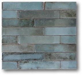 Hoogglans Handvorm Wandtegel 5x25 Cm Samosir Blauw A455