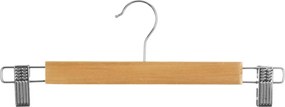 5Five Kledinghangers Broeken 3x - Hout/Metaal - 33x12,8 cm - Verstelbare Clips