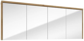 Fontana Basic spiegelkast 157cm met 4 deuren warm eiken