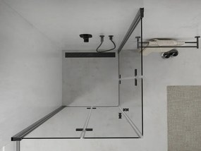 Mexen Lima Duo opvouwbare douchecabine 80 x 80 cm, transparant, zwart - 856-080-080-70-00-02