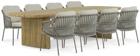 Tuinset 8 personen  Aluminium/rope Taupe 4 Seasons Outdoor Capalbio/Falcon