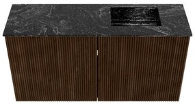 Mondiaz Joya DLux 80cm toiletmeubel walnut met wastafel faye rechts 1 kraangat lava