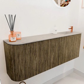 Mondiaz Joya DLux 110cm toiletmeubel ronding links dusk met wastafel faye rechts 1 kraangat opalo