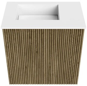 Mondiaz Joya 40cm toiletmeubel dusk met wastafel faye links 1 kraangat talc