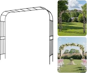 VEVOR Tuinboog, 2400x3200x400 mm Rozenboog, Trellis, Klimhulp, Metalen Boog, Stabiele Rozenboog voor Buitengebruik met Staanders, Ideaal voor Tuin, Gazon, Bruiloftsfeestdecoratie