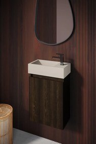 Fontana Crest toiletmeubel kasteel bruin 40x22cm met beige fontein rechts