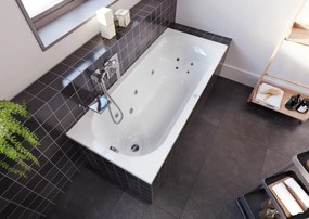 Riho Miami bubbelbad 170x70cm links wit glans met 6 + 4 + 2 hydrojets