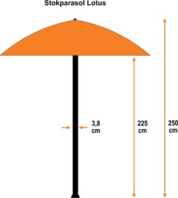Garden Impressions Lotus parasol Ø300 cm - koper