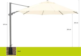 Parasol Shadowline Austin | Inclusief hoes | Rond | 350cm | Met draaihendel | Wit | Kees Smit Tuinmeubelen