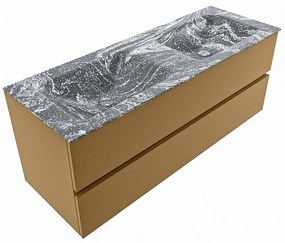 Mondiaz Vica DLux badmeubel 130cm oro 2 lades met wastafel lava dubbel 2 kraangaten