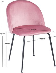 Set 4 Stoelen Zwart Dalnia Fluweel