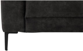 Goossens Bank Coco zwart, stof, 2-zits, stijlvol landelijk met ligelement rechts