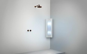 Sunshower Round Plus Small White infraroodlamp en UV 33x95x10cm hoekopbouw