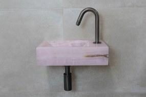 Saniclear Pink Onyx fontein met kraangat rechts 39x22x10cm