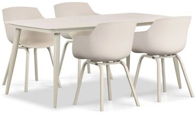 Tuinset 4 personen 180 cm Kunststof Taupe Lifestyle Garden Furniture Salina/Vienna