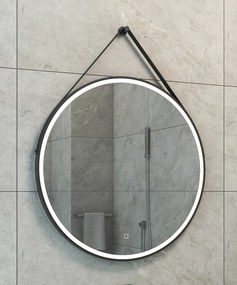 Mueller ronde spiegel met LED-verlichting en spiegelverwarming 80cm zwart mat