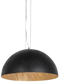 QAZQA Eettafel / Eetkamer Industriële hanglamp zwart met goud 50 cm - Magna Design, Modern E27 rond Binnenverlichting Lamp