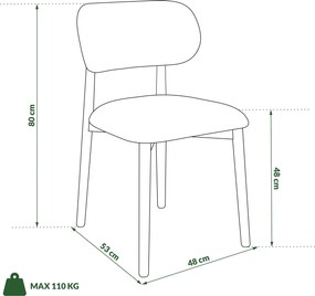 AVLO Eco-leer Retro Brandy/gelakt eiken frame – HOUTEN STOEL VOOR WOONKAMER, EETKAMER, KEUKEN RETRO