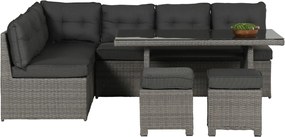 Garden Impressions Lapa lounge dining set 5-delig - grijs