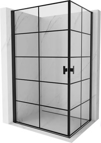 Mexen Mist-B Duo draaideur douchecabine 70 x 90 cm, zwart raster, zwart - 8A2-070L-090P-70-77