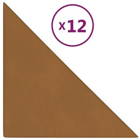 vidaXL Wandpanelen 12 st 1,08 m² 30x30 cm fluweel bruin