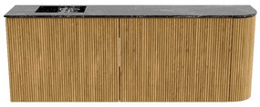 Mondiaz Joya DLux 110cm toiletmeubel ronding rechts oak met wastafel faye links zonder kraangat lava
