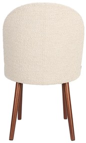 Dutchbone Barbara Boucle Beige Eetkamerstoel Met Houten Poten