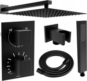 Mexen Cube DR02 inbouwdoucheset met douchekop 30 cm, zwart - 77502DR0230-70