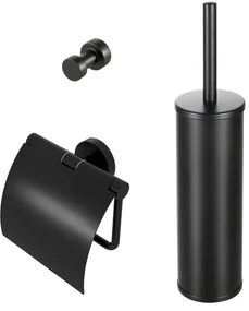 Geesa Nemox Black toilet accessoireset 3-in-1 Zwart