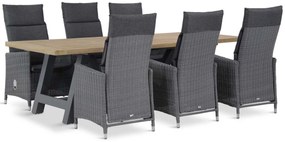 Tuinset 6 personen 260 cm Wicker Zwart Garden Collections Madera/Trente