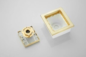 Saniclear Brass inbouwregendouche 20cm met vierkante massagejets en plafondarm geborsteld messing - mat goud
