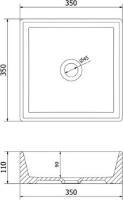 Mexen Goya opbouwwastafel 35 x 35 cm, wit - 22183500