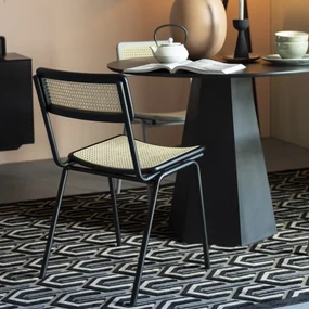 Zuiver Jort Retro Stoel Met Rotan Zwart