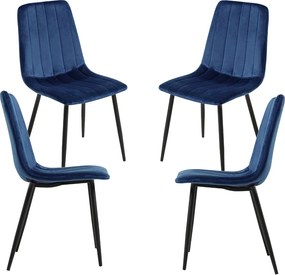 Set 4 Liny Fluwelen Stoelen