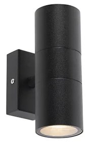 Smart buitenwandlamp met dimmer zwart IP44 incl. 2 wifi GU10 - Duo Modern GU10 IP44 Buitenverlichting cilinder / rond
