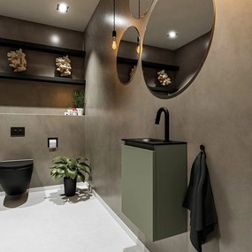 Mondiaz Ture 40cm toiletmeubel army met wastafel urban links 1 kraangat