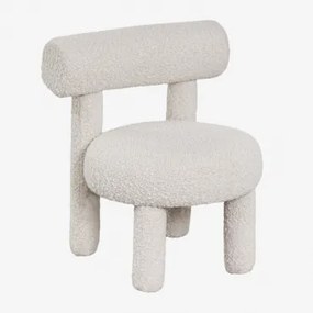 Set Van 4 Stoelen In Bouclé-stof Gia Kids Bouclé Gebroken Wit - Sklum