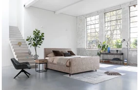 Goossens Boxspring Compleet Forma Frame, Vlak 160 x 200 cm(=2x 80 x 200 cm)+ hoofdb.+vtbord, 2x matras e.stevig pocketv., 1 x topper luxafoam